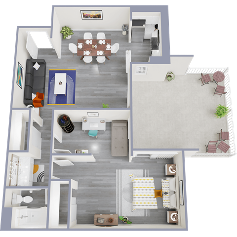 a bird s eye view of a floor plan of a house